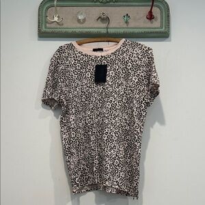 ATM Anthony Thomas Melillo Leopard Print Short Sleeve T-shirt large new